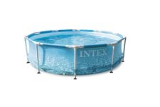 INTEX Swimming Pool Metal Frame Beachsize 305x76cm + Pumpe 28208