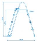 INTEX Sicherheits Leiter 91 - 107cm mit abnehmbaren Stufen 28072