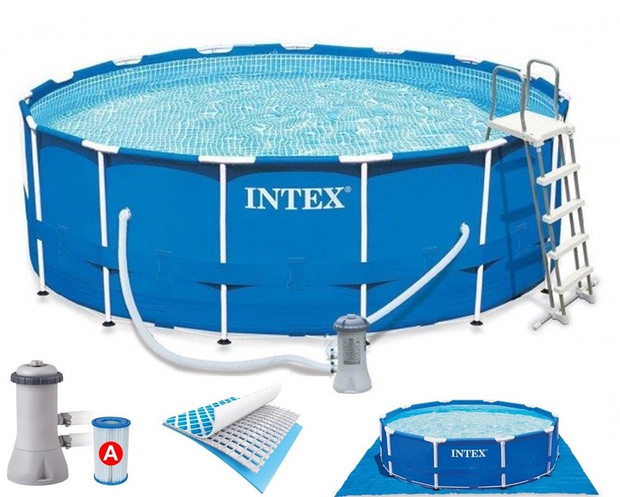 Intex Metal Frame Pool Komplett Set 457x122 ECO-Set 28242 GS